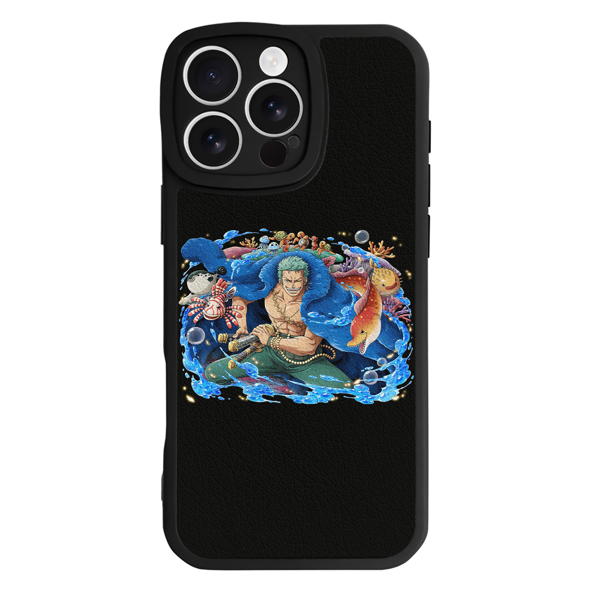 （画像用） ワンピース ロロノア・ゾロ ONE PIECE Roronoa Zoro 【iPhone 16シリーズ対応】シリコンスマホケース（レザー調） 材質：シリコン
